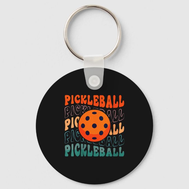 Damretro pickleball vinkande stil med en pickle nyckelring (Framsida)