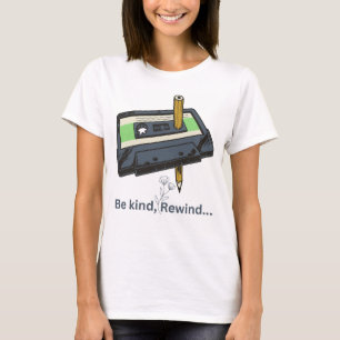 damretrotryckt t-shirt för kvinnor "Var snäll..spo