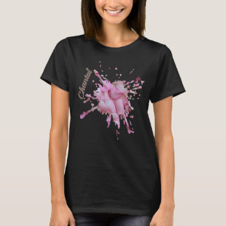 Damrosa kronblad fläckar anpassade t shirt