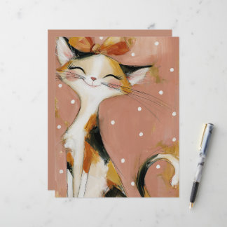 Damrosrosa Kalikå Orange Jet Svart Whimsical Katt