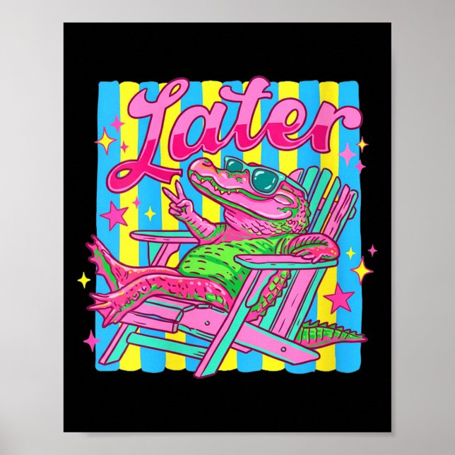 Damsee Ya Gator Lärare Barn Sommarlov Poster (Framsidan)