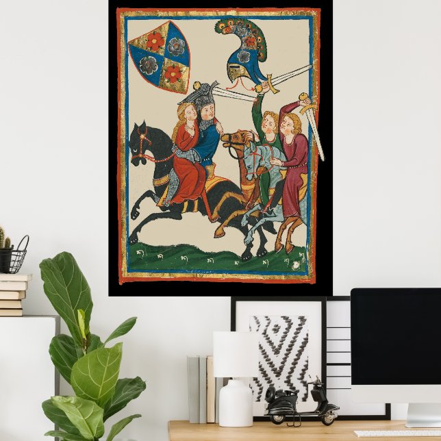 Damsel in Distress, 14:e århundradets medeltida ko Poster (Hemmakontoret)