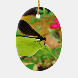 Damselfly och Ro Julgransprydnad Keramik