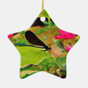 Damselfly och Ro Julgransprydnad Keramik