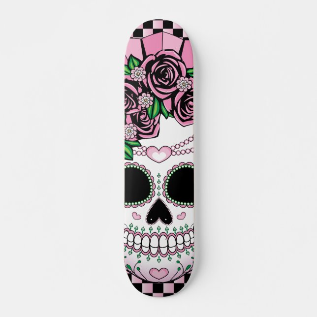 Damsockerskalle Skateboard Bräda 19,5 Cm (Framsida)