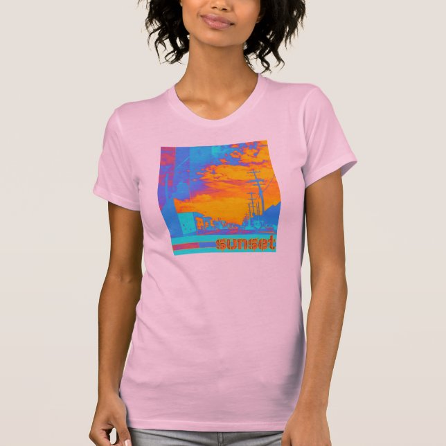 DamsolnedgångT-tröja T Shirt (Framsida)