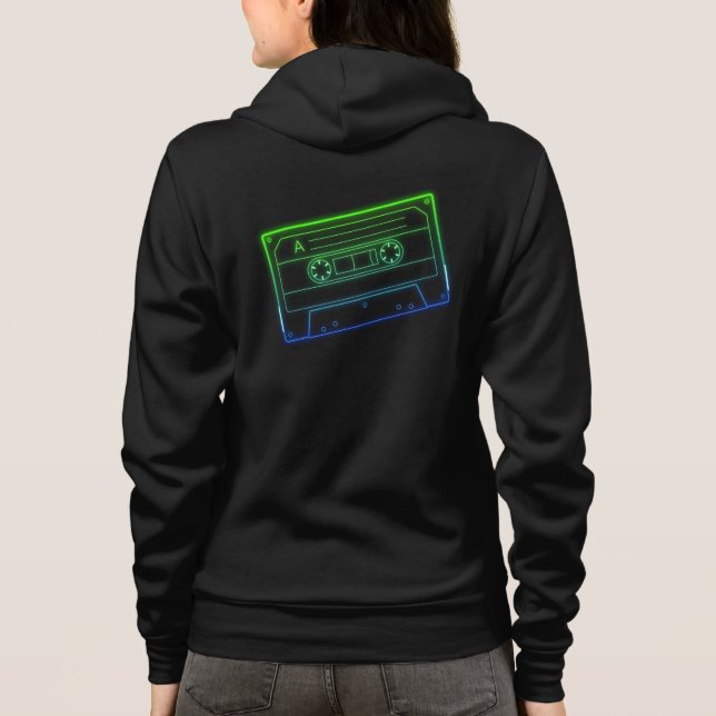 Damströja Neongrön/Mörkblå Ljudkassett T Shirt (Baksida)