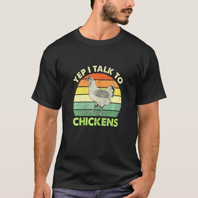 Damtalande höns djurfläktar t shirt (Framsida)
