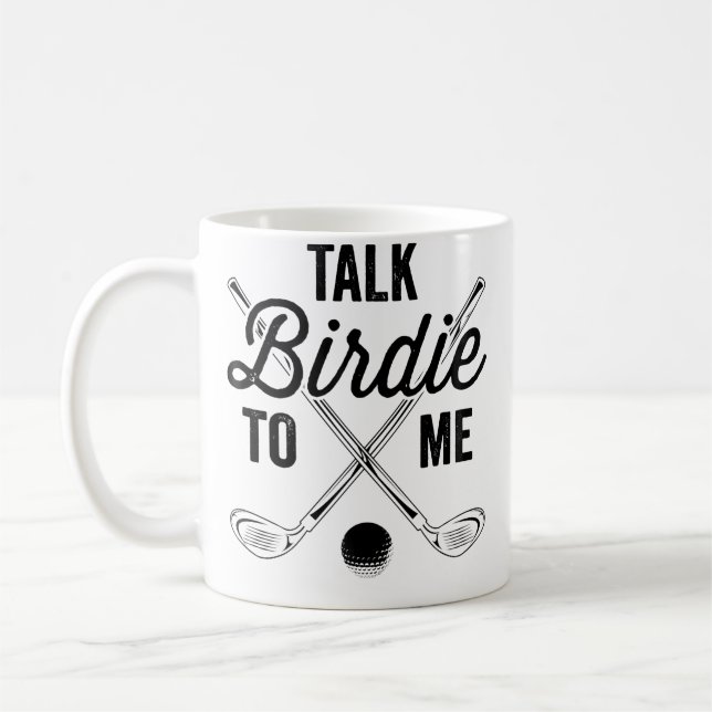 Damtalking Birdie Till Mig Rolig Golfdesign Kaffemugg (Vänster)