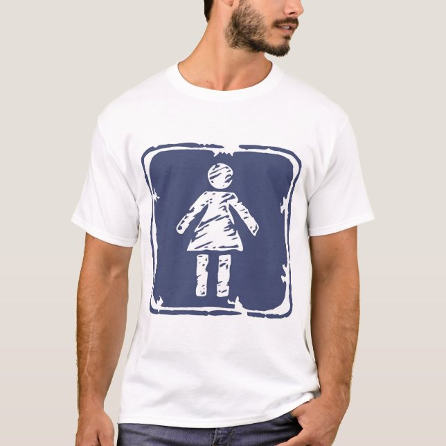 Damtoalett undertecknar tee (Framsida)