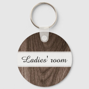 Damtoalettbadrumkeychain, brunt wood korn nyckelring