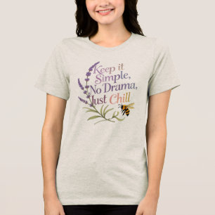 damtri-blandad T-shirt med lavendel och bi