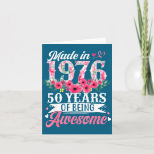 Damtröja 50-årsdag Född 1976 Blommig Kort