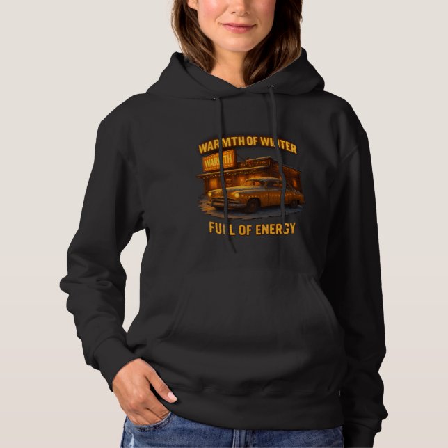 Damtröja för vinter med snöig tall - mysig estetik t shirt (Framsida)