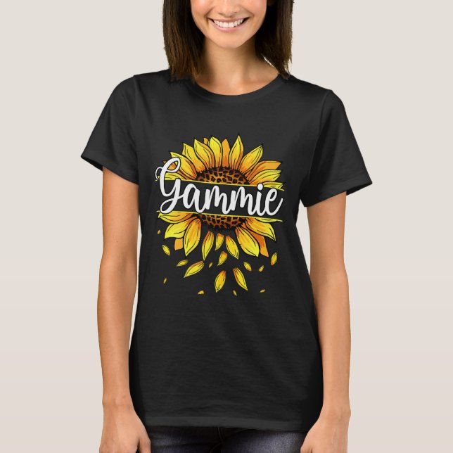 Damtröja med gul solrosblomma-grafik t shirt (Framsida)