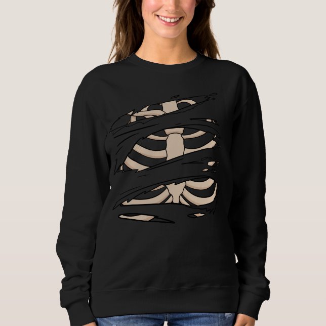 Damtröja med Halloween-tema och trasiga detaljer T Shirt (Framsida)