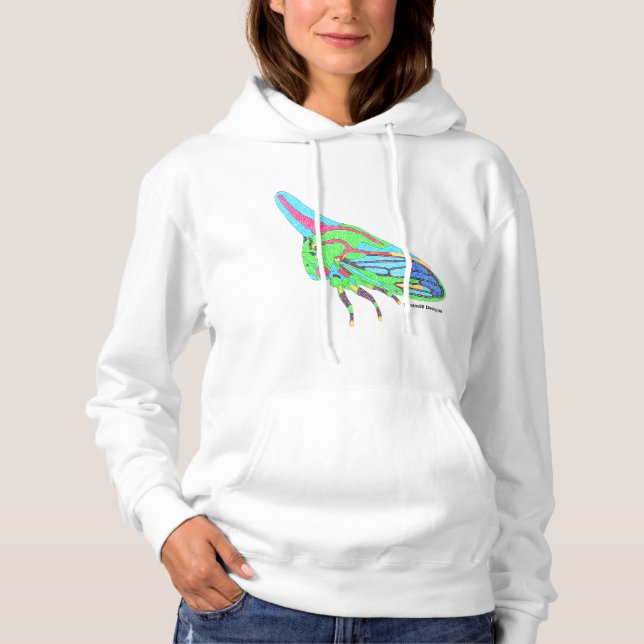 Damtröja med huva (vit) - Oak Treehopper T Shirt (Framsida)
