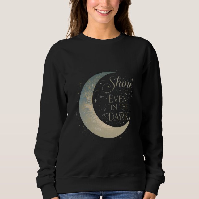 Damtröja med måne – "Lys även i mörkret" T Shirt (Framsida)