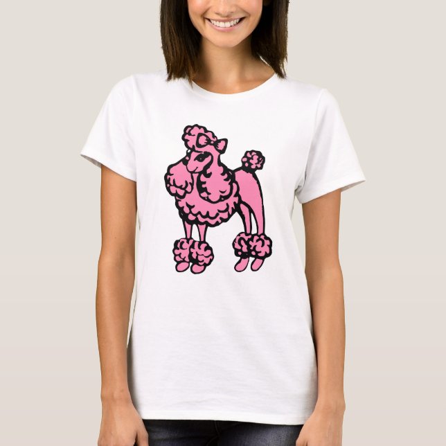 Damtröja med rosa pudel present tee (Framsida)