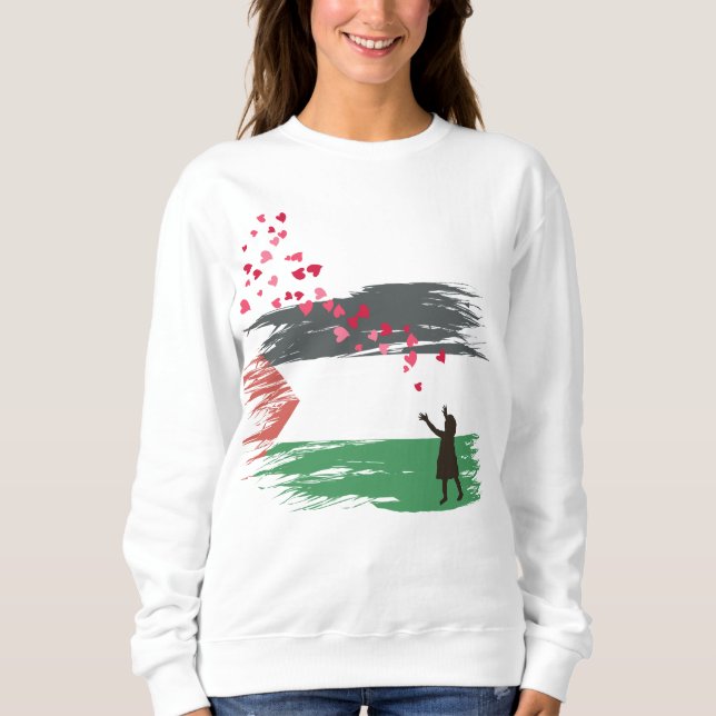 Damtröja med texten "Women's Palestinian Hope & Lo T Shirt (Framsida)