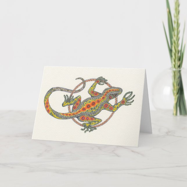 "Damtur" ödla Notecard Kort (Framsida)