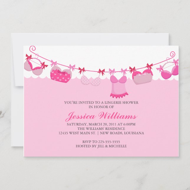 Damunderkläderdusch Inbjudningar (Framsida)