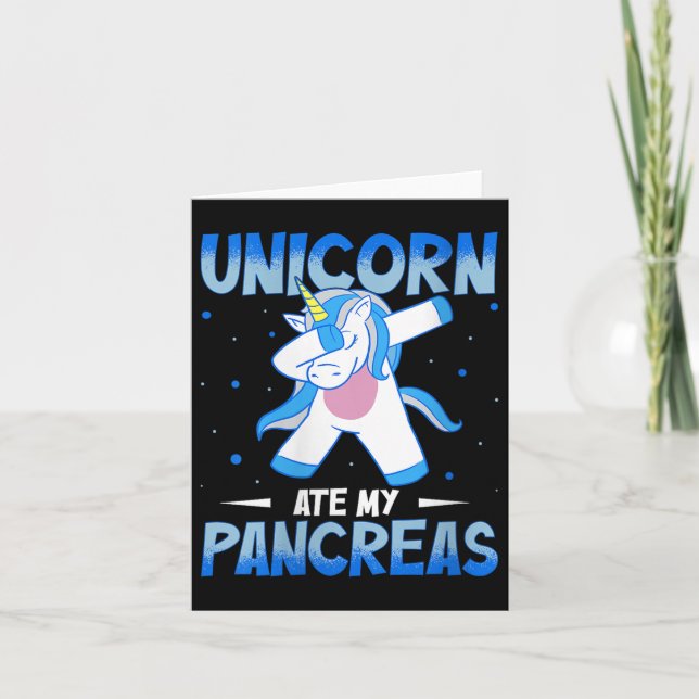 Damunicorn åt min bukspottkörtel V-ringad  Kort (Framsida)