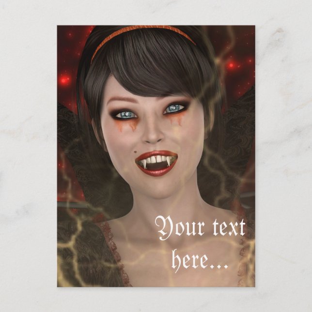 Damvampyr Vykort (Framsida)