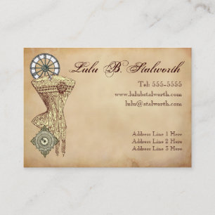 Damvictorianen Steampunk profilerar kortet Visitkort