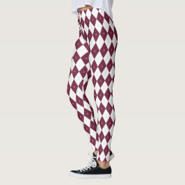Damvit Argyle Leggings i Vitt