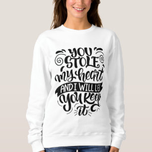Damvit dam ullblandning romantisk par-pullover t shirt