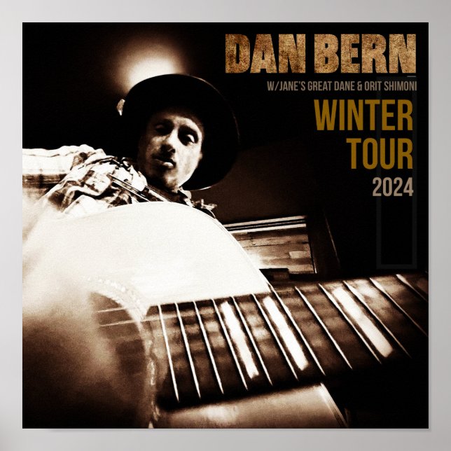 Dan Bern Winter Tour 2024 Poster (Framsidan)