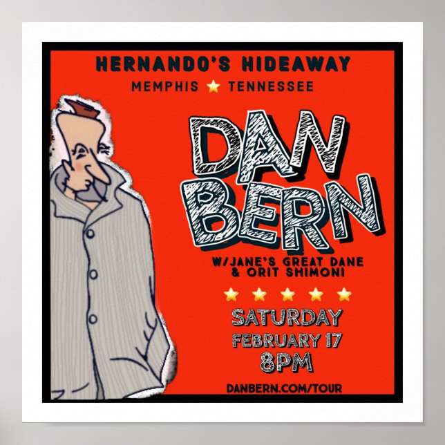 Dan Bern Winter Tour 2024 Poster (HH) (Framsidan)