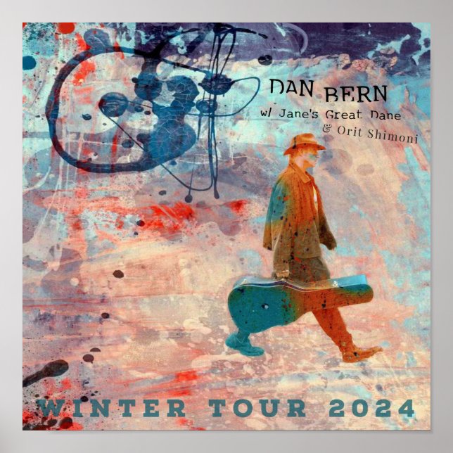 Dan Bern Winter Tour 2024 Poster (SO art) (Framsidan)
