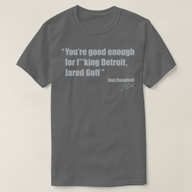 Dan Campbell till Jared Goff T Shirt (Design framsida)