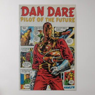 Dan Dare retro tecknad bok art Poster