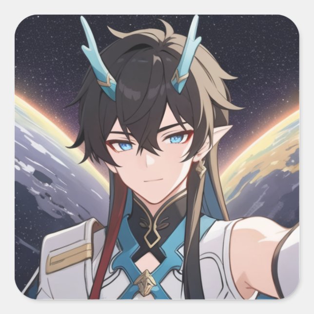 Dan Heng HSR Fyrkantigt Klistermärke (Framsida)