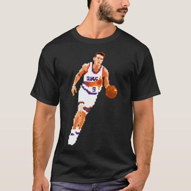 Dan Majerle Pixel Dribble Qiangy T Shirt (Framsida)