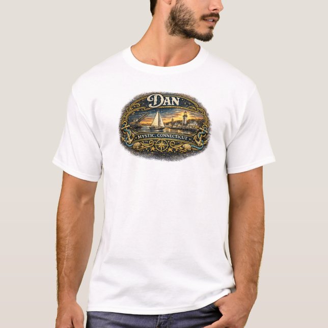Dan Mystic Connecticut Vintage Marin T Shirt (Framsida)
