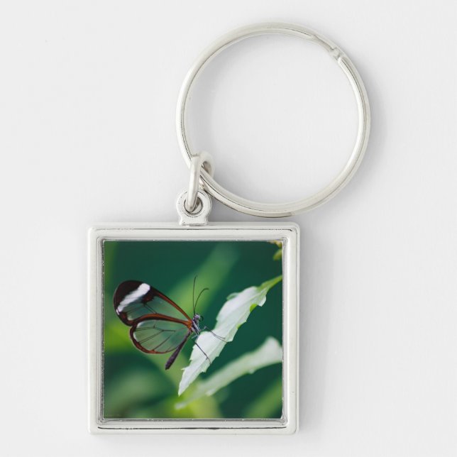 Dana Keychain Fyrkantig Silverfärgad Nyckelring (Framsidan)