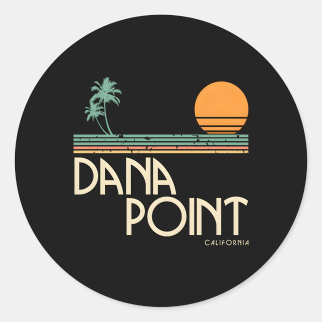 Dana Point California Runt Klistermärke (Framsida)