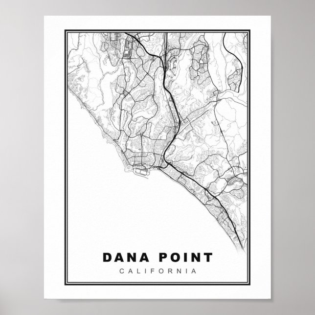 Dana Point Karta Poster (Framsidan)