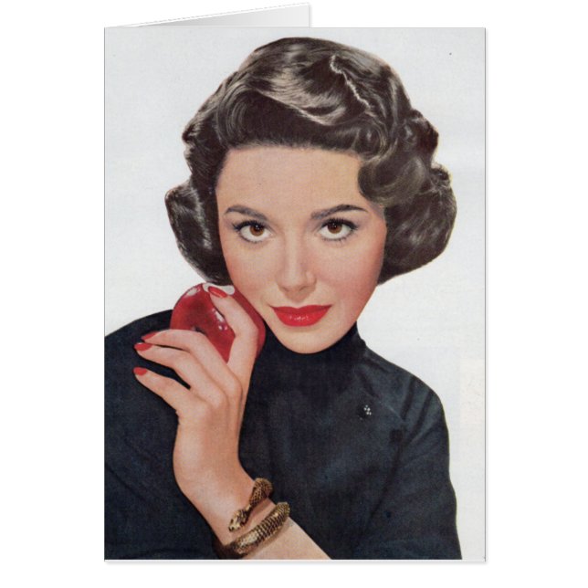 Dana Wynter med äpple- och ormarmbandet Hälsningskort (Framsidan)