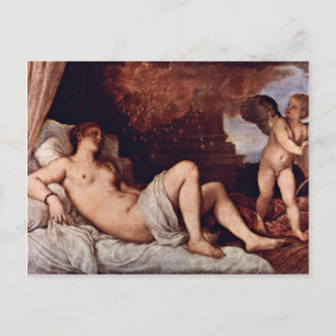 Danae. Efter tizian (bästa kvalitet) Vykort