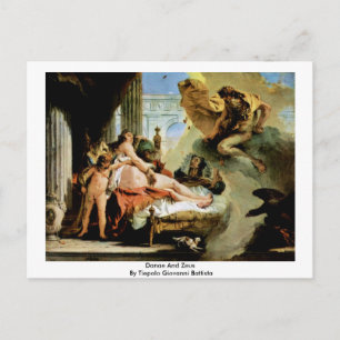Danae och Zeus av Tiepolo Giovanni Battista Vykort