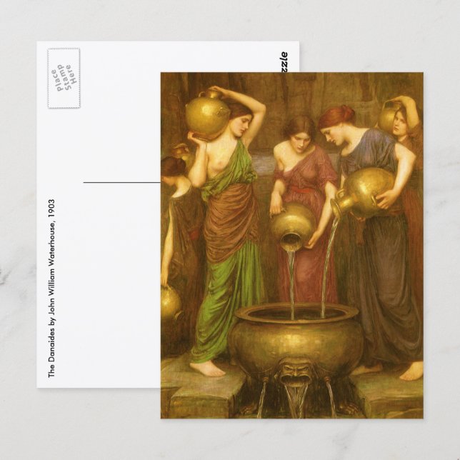 Danaides av John William Waterhouse Vykort (Fram/baksida)