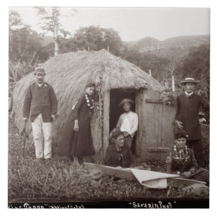 Danande Tappa, en infödd trasa, c.1875 Kakelplatta