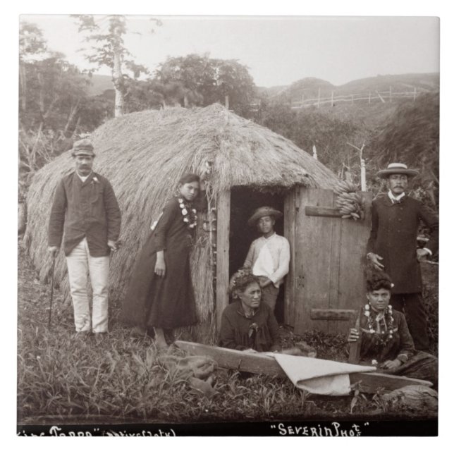 Danande Tappa, en infödd trasa, c.1875 Kakelplatta (Framsidan)