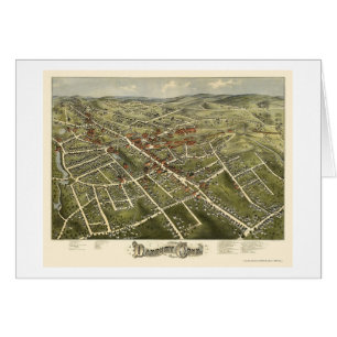 Danbury panorama- karta för CT - 1875 Hälsningskort