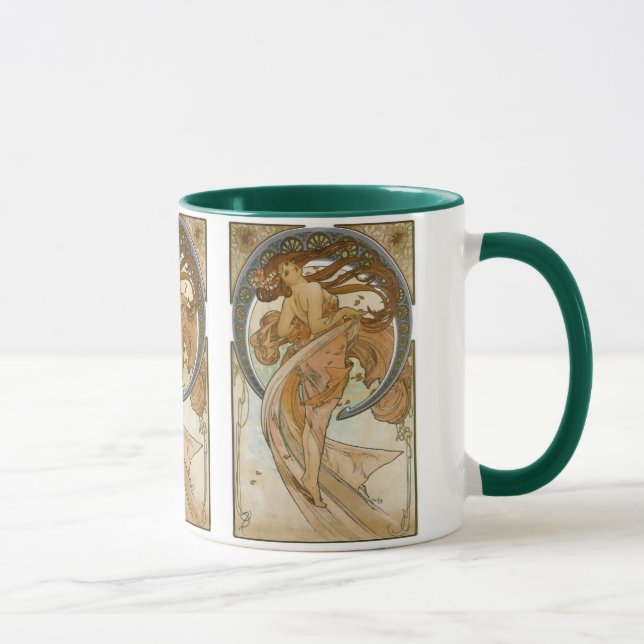 Dance (1898), Alphonse Mucha Fine Art Nouveau Mugg (Höger)